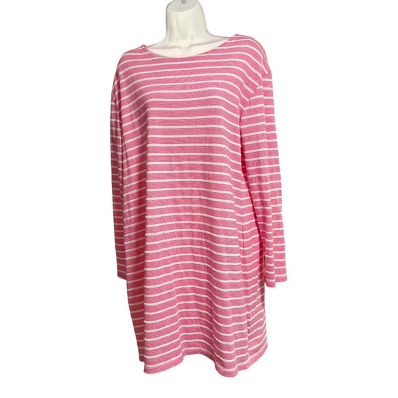 Sail to Sable Dresses & Skirts - Sail to Sable Striped Tunic Dress‎ Womens Large Pink Excellent Long Sleeve Zip